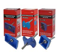 3-Piece TCT SDS Plus Electricians Box Cutter Set - Professional Masonry Wall Chaser with Square & Circular Cutter for Fast Single and Double Back Box Installation