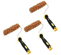 3-piece Textured Sponge Roller Kit Having 6-inch Pattern Roller Brush for Interior Exterior Walls - DIY Wall Texture Tool Imitation Seaweed Cotton Reinforced Rubber Handle