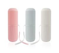 3-Piece Toothbrush Box, Plastic Toothbrush Storage Box, Portable Toothbrush Box, Travel Toothbrush Box, Suitable for Business Trips, Camping, and Hiking
