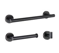 3-Piece Towel Rail Set, NEWRAIN Bathroom Accessories Set 40CM Wall Mounted Towel Holder, Toilet Paper Holder, Towel Hook Stainless Steel Oil Rubbed Bronze Bathroom Fixtures