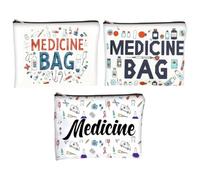 3-Piece Travel Medicine Storage Bag, Waterproof and Portable, with Large Capacity for Classified Storage, Suitable for Going Out, Traveling, and Carrying with You.