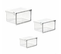 3-Piece Under Mirror Drawer Organizer, 33° Tilted Bathroom Storage | 3PCS Under Mirror Drawer Organizer, Tilted Bathroom Storage Boxes For Cosmetic Cotton Pads, Clear PET Pull-Out