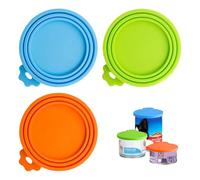 3 Piece Universal Can Lids for Tins,Silicone Can Covers for Tins, Reusable Tin Can Covers Lids for Dog Food,Fit 3 Standard Size Silicone Lids Food Covers