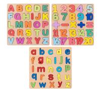 3-Piece Uppercase And Lowercase Alphanumeric Puzzles, Children'S Cognitive Puzzles, Educational Building Block Toys, Panel Puzzles, Three-Dimensional Puzzles, Early Education Educational Toys