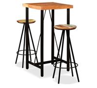 (3 piece) vidaXL Bar Set Kitchen Dining Table and Stools Solid Acacia and Reclaimed Wood