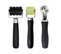 3-Piece Wallpaper Seam Roller Set | Patterned Foam Surface for Enhanced Grip | Flat & Corner Seam Rollers for Wallpaper, Vinyl Film, & Automotive Sound Deadening Installation (3 Pcs)