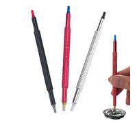 3-Piece Watch Hand Presser Tool Set - Dual-Tip Stainless Steel Pointer Installer with Soft Rubber Tips - Safe & Scratch-Free Hand Fitting for Watchmakers (0.6mm to 3.0mm)