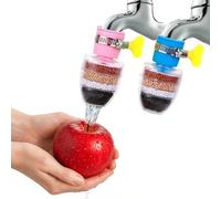 3 Piece Water Filter Tap Set, Tap Filter Hard Water for Tap Anti Overflow and Water Saving Bathroom Water Filter Suitable for Kitchen, Bathroom, Shower, Household Sink (2, Blue, pink, one size)