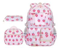 3-Piece Waterproof Large Capacity Multi-Pocket Backpack for Girls, b, Se référer au descriptif, Refer to description