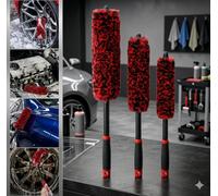3 Piece Wheel Woolies Set, Super Plush Soft Alloy Wheel Cleaning Brush Kit For Car Detailing