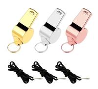 3 Piece Whistle, Stainless Steel Whistle, Whistle With Lanyard, Referee Command Whistle, Emergency Whistle, Sports Whistle, Outdoor Whistle