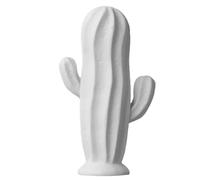 3 Piece White Ceramic Cactus Figurines Creative Realistic Home Decor | Small Lightweight Artistic Handiwork Set, Clean Contemporary Room Accessories, Vivid Plant Shape, Minimalist Style
