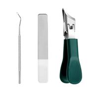 3 Piece Wide Jaw Angled Nails Clippers Set With Antisplash Design Ergonomic Handle Suitable For Thick Toenails Men Women Stainless Steel Slanted Edges Nail Clippers