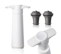 Vacu Vin Wine Saver Pump White with Vacuum Wine Stopper - Keep Your Wine Fresh for up to 10 Days - 1 Pump 2 Stoppers - Reusable - Made in The Netherlands
