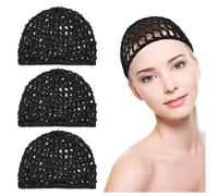 3 piece Woven Hairnet Hollow Headgear Soft Hair Cover for Sleep Reusable Women s Care Hand Knitted Muslim African Style Flat Line Design Breathable Beautiful Handmade Daily Special Need