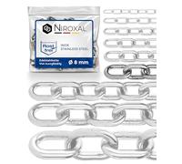 3 Pieces 100-cm = 1-Meter 8-mm Thick Stainless Steel Chain V4A Short-Linked from NietFullThings on Piece Anchor Chain DIN 5685 DIN 766 1-m