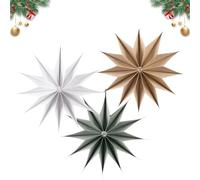 3 Pieces 12-Pointed White Paper Star Christmas Decorations Ceiling Tree Decorations Room Hanging Decorations Hanging Lampshade Christmas Holiday, Baby Shower,Weddings, Birthday Party Decorations