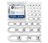 3 Pieces 25-cm = 0,25-Meter 3-mm Thick Stainless Steel Chain V4A Short-Linked from NietFullThings on Piece Anchor Chain DIN 5685 DIN 766 0,25-m