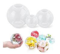 3 Pieces 3 Size Sphere Silicone Resin Forms, 3D Seamless Resin Models, Ball Shape Epoxy Form for Flowers Preservation Jewelry Soap Candle Home Decor (3.3", 2.5" & 1.6")