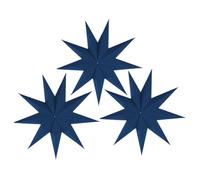 3 Pieces 3D 12" Large Paper Star Blue Paper Hanging Star Decorations for Weddings, Christmas Holiday, Birthday Party Celebration & Home Décor