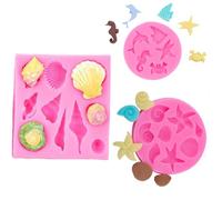 3 pieces 3D silicone baking mould, Seashell and conch, sea animal mould, silicone moulds, fondant, cake decorating, chocolate mould, DIY handmade tools for jelly, sugar,