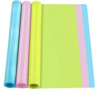 3 Pieces 40x30cm Silicone Mat for Resin, A3 Large Table Mats, Silicone Sheet for Crafts, Countertop Protector, Non Slip Baking Placemats for Kids (Blue, Pink, Green)