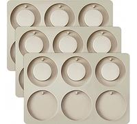 3 Pieces 6 Cavities Round Silicone Molds Silicone Wax Molds Round Circle Keychain Resin Mold Round Ring Epoxy Casting Mold Jewelry Making Silicone Mold with Hanging Hole for DIY Jewelry Craft Making