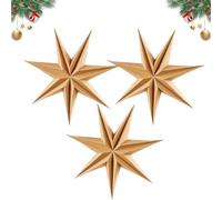 3 Pieces 7-Pointed White Paper Star Christmas Decorations Ceiling Tree Decorations Room Hanging Hanging Lampshade Christmas Holiday, Baby Shower,Weddings, Birthday Party Decorations