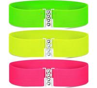 3 Pieces 80s Neon Belt Stretch Wide Waistband Elastic Belt Retro Vertical Clasp Buckle Belts for Women Girls