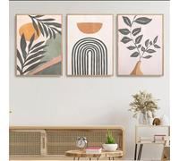 3 Pieces-Abstract Leaf Lines Nordic Modern Canvas Poster Bedroom Wall Four Seasons Painting Living Room Kitchen Home Decoration Artwork-50 * 70cm (No Frame)