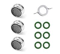 3 Pieces Accessories Water Saving Faucet Filter Faucet Aerator M24 Including 6 Washers and 1 Chrome Aerator Wrench for Kitchen Bathroom