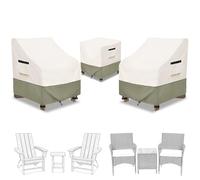 3 Pieces Adirondack Chair Sets Cover,600D Heavy Duty Waterproof Outdoor Chair Covers,Includes 2 Outdoor Adirondack Chairs Covers and 1 Patio Side Table Cover,Patio Furniture Covers 3 Piece Set,Beige