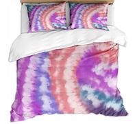 3 Pieces Adults Bedding Sets Super King Size Duvet Cover Sets 3D Pink And Purple Dream Swirl Colorful Art Graffiti Pattern 260X220Cm Soft Fluffy Microfiber Winter Quilt Covers With Zipper Closure A