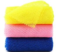 3 Pieces African Net Sponge Long Net Bath Sponge Exfoliating Shower Body Scrubber Back Scrubber Skin Smoother Body Exfoliating Cloth Nylon Bathing Scrubber for Men Women for Daily Use