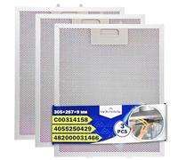 3 Pieces Aluminum Cooker Hood Grease Filters 305x267x9 mm with the Original Code 4055250429 482000031466 C00314158 for Elica for Whirlpool for Bauknecht - MONTERAL