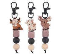 3 Pieces Animal Pattern Silicone Keychains, Cartoon Keychains, Interesting Keychains, Creative Decorative Pendants
