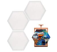 3 Pieces Art Stretched Canvas, 30 cm/11.8 inch Art Painting Frame, Painting Canvas Panel Boards, for Painting Lovers, Children’s Gifts, Painting Exercises (Hexagon)
