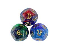 3 Pieces Astrology Dice 12 Sided for Family Gathering Role Playing Game Dice Games Type A