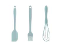 3 Pieces Baking Set Silicone Heat Resistant Cream Scraper Egg Beater Grease Brush Kitchen Cake Tools(F12-Green)