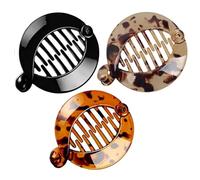 3 Pieces Banana Hair Clips Small Banana Hair Combs Fishtail Hair Clip Side Comb Round Ponytail Holder Hair Accessories for Women Girls