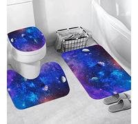 3 Pieces Bath Mat Set, Soft Superfine fiber Bathroom Rugs Mat,Beautiful Nebula, Stars and Galaxies. Elements of This Image furnished by ,Machine Washable & Non Slip Bath Mats for Bathroom, Tub, Shower