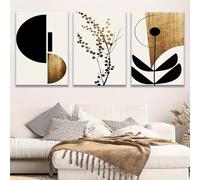 3 Pieces Beige Modern Wall Art Canvas Paintings Abstract Posters And Prints Canvas Pictures Xxl Geometric Artwork For Living Room(30x45cmx3/No frame)