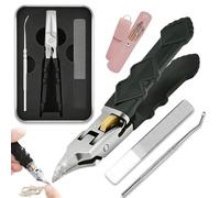 3 Pieces Black Anti-Slip Grip Gear Lock Nail Clipper Set with Ultra-Sharp Tips for Precise Access to Nail Grooves, Stainless Steel Nail Cutter, Splash-Proof, for Seniors, Men & Women (1set)