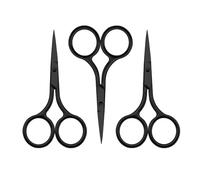 3 Pieces Black Pointed Scissors, Stainless Steel Scissors, Beauty Tools, Eyebrow Trimming Scissors, Sewing Scissors