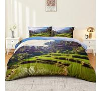 3 Pieces Brushed Microfiber 260 x 220 cm Duvet Cover Set, Soft Reversible Design Zippered Comforter Cover Color Suitable for Adults Children Nature Photography Traditional Woods Fields theme Bedding