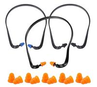 3 Pieces Caps Banded Earplugs mit 5 Pairs Ersatzstöpsel, Reusable Soft Silicone Ear Protectors, Noise Reduction Ear Defenders for Sleep, Work, Swimming, Industrial Use (Multicolour)
