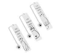 3 Pieces Cat Bookmarks, Pendant Bookmarks for Women, Unisex, Funny Metal Bookmarks, Gift Bookmarks for Reading Lovers