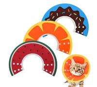 3 Pieces Cat Collar 7-8 cm Dog Collar Lick Protection, Adjustable Collar for Dogs, Soft Breathable Cat Collar for Puppies, Small Dogs and Cats (Multicoloured 1)