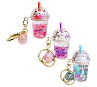 3 Pieces Cat Milk Tea Shape Keychains, Cute Cartoon Keychains, Creative Keychains, Girl Keychains, Bag Decoration Pendants