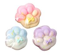 3 Pieces Cat Paw Squeeze Toy, Silicone Cat Paw Shape Pinch Fidget Toy, Cute Cat Paw Squishy Squeeze Toy, Portable Cat Paw Stress Relief Squeeze Toy for Adults and Kids